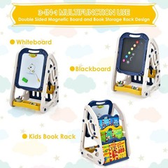 Kids Art Easel Magnetic Whiteboard Chalkboard Drawing Fun Activity Play