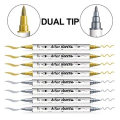 TRANSON 4 Gold and 4 Silver Paint 1 Count (Pack of 8), 4 4