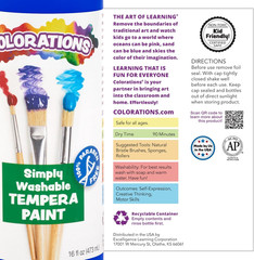 Paraben-Free Simply Washable Tempera Paint, Rainbow plus 8 Pack, Matte Finish, C