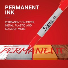 Permanent Markers, Fine Tip, Red, 12 Count – Office Supplies, Quick Drying, F…