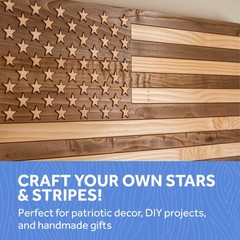 Unfinished Wood Stars 1-1/2″ for Crafts, Flag Stars, July 4 Décor|Woodpeckers