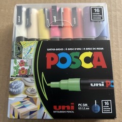 Uni Posca Paint Marker 1.3mm Fine Tip Pen (PC-3M) – Set of 16 Colours