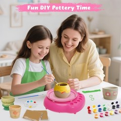 TingingYuli Pottery Wheel for Kids,Complete 20 cm x 20 x 5 cm, rose