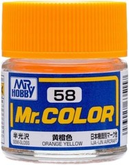 Mr. Hobby C58 Mr. Color Semi Gloss Orange Yellow Lacquer Paint 10ml – US