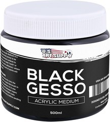 Non-Toxic Black Gesso Primer – 16.9oz for Stunning Oil & Acrylic Paintings