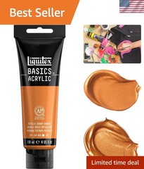 BASICS 118ml Acrylic Paint Tube – Metallic Burnt Orange, Ideal for All Artists