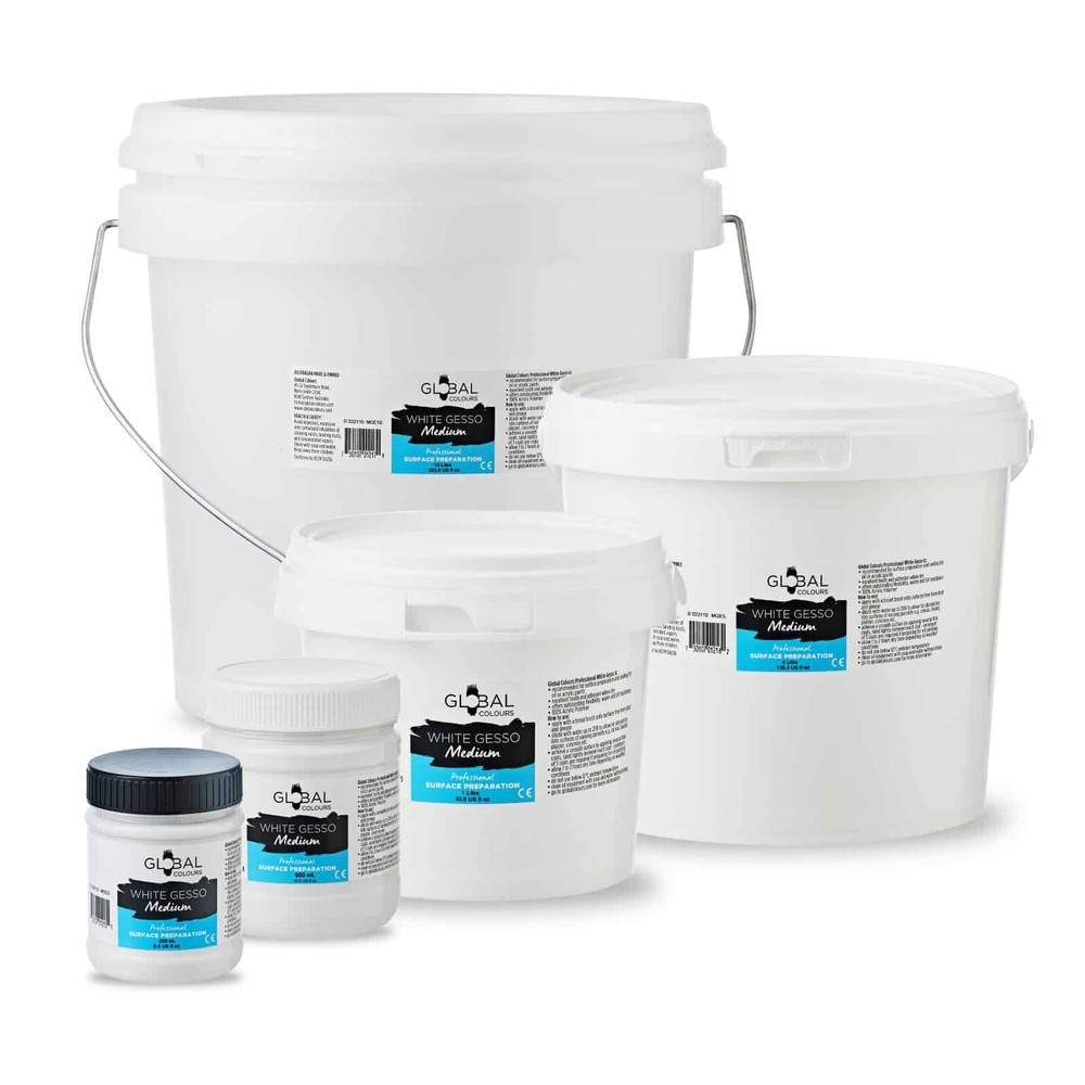 GESSO PRIMER WHITE | Global Colours Professional Mediums | Acrylic Artist Paints