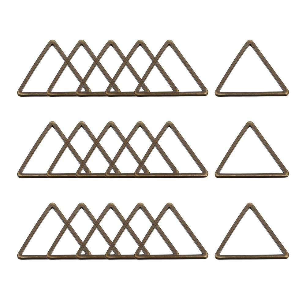 Triangle Earring Beading Hoop Hollow Frame Charm 15mm/ 0.6″ Bronze, 50pcs