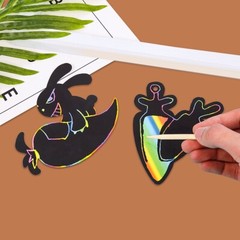 Cartoon Bunny Scratch Paper for Easter Halloween Christmas Party-24 PCS