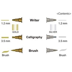 Kuretake Zig Gold and Silver pens Assortment Set, Professional Quality for Ar…