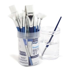 ArtSkills Premium 40 Piece Brush Set Includes Metal Palette & Storage Container