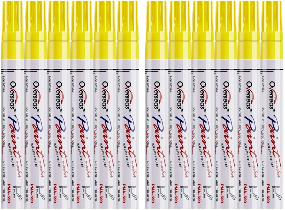 Yellow Paint Pens, 12 Pack Waterproof Oil-Based Paint Pen Set, Quick Dry and …