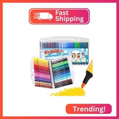 SAYEEC Washable Watercolor Markers, 36 Assorted Colors Coloring Pens Set, Medium