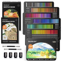 138 Colors Professional Colored Pencils, Soft Core Coloring Pencils Set with 1 C