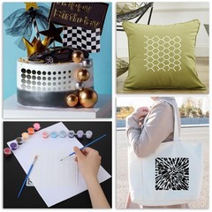 Jeffdad 8 Pcs Stencils for Crafts Reusable, Texture 5.9 x Inch