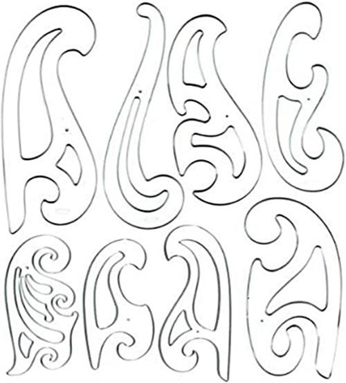 Westcott French Curve Template, Set of 8 (FC-8) Assorted Sizes