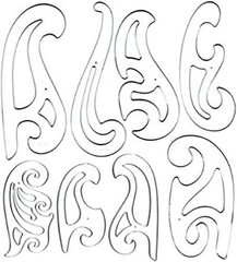Westcott French Curve Template, Set of 8 (FC-8) Assorted Sizes