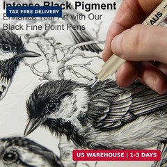 Micro Fineliner Drawing Art Pens, 12 Assorted Sizes, Waterproof Archival Ink, Ar