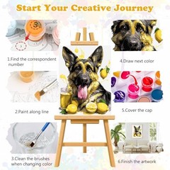 Lemon Dog Paint by Numbers Kit, Funny Dog Paint by Numbers for Adults WE022