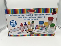 Melissa & Doug Easel Accessory Set – Paint, Cups, Brushes, Chalk, Paper, Marker