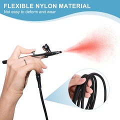 2Pcs 10ft Braided Nylon Air Pipe with 1/4″ Adapter, Black