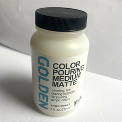 Color Pouring Medium Matte by GOLDEN, 8 fl. oz. Jar, #3502-5 Acrylic Extender