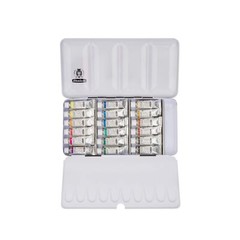 Schmincke – HORADAM® AQUARELL color box, 18 x 5 ml tubes, 74118097, metal b