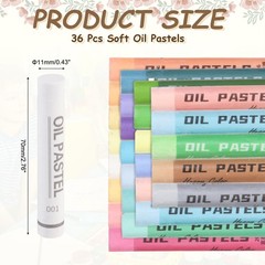 Soft Oil Pastels, Oil Pastel Crayons Blendable(White, Pack of 36)