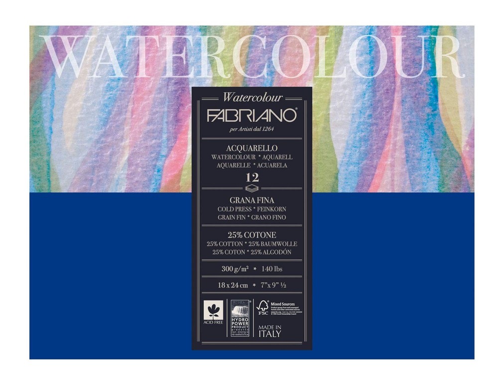 White Watercolour Pad Cotton Paper Artist Painting Sketchbook 18×24 cm Blank