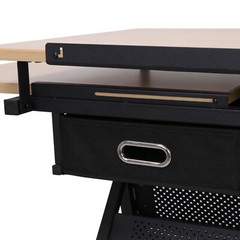 Adjustable Drafting Drawing Table 2 Drawers Craft Tiltable Tabletop w/ Stool Set