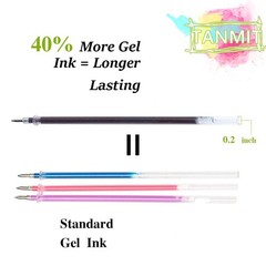 TANMIT Glitter Gel Pens 33 Colors Neon Glitter Set with 40% More Ink