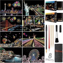 Scratch Painting Kits for Adults & Kids, 11.6 x 8.3 inches, America / Europe