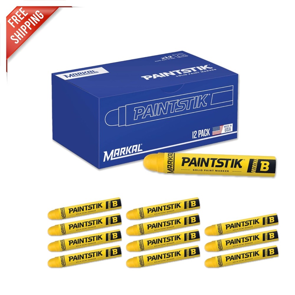 12-Pack Yellow Solid Paint Markers | Versatile Broad Point for Any Surface
