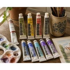 Grumbacher Academy Watercolor and Oil Paint Set 10 Tubes Multi Good Mixed Lot