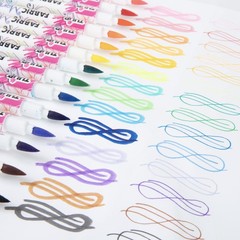 14 Pack Dual Tip Fabric Markers, Fine Tip, Brush Tip, Permanent, Textile, Art