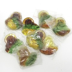 8 Small colored HAPPY BUDDHA GLASS for pendants or use in mixed media art