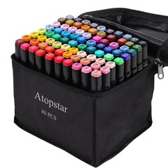 80 Colors Alcohol Markers Pens Artist Drawing Art for Kids Dual Tip Adult Col…