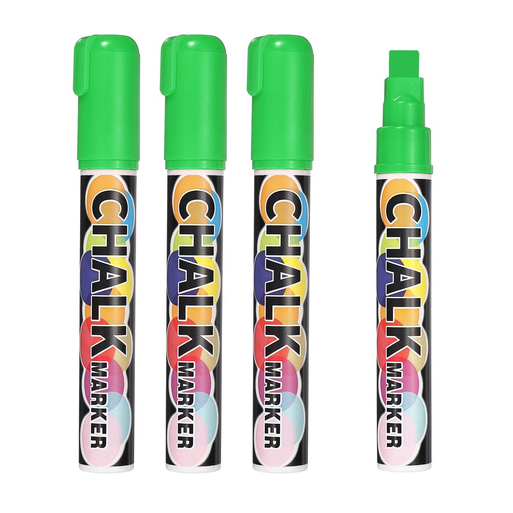 Liquid Chalk Markers 10mm, 4 Pcs Chalkboard Markers Erasable Tip, Green