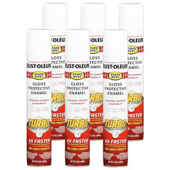 Rust-Oleum Stops Rust Turbo Spray Paint Gloss White 24 oz 6-Pack 334133