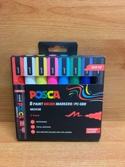 POSCA PC-5MBR Medium Paint Brush Markers Standard PFP – Pack of 8