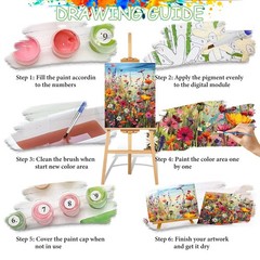 Wild Flowers Paint by Numbers Kits for Adults,Flower Paint by Numbers Kits,Ad…