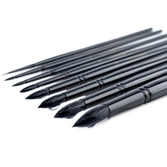 Transon 8pcs Round Watercolor Paint Brush Set Goat Hair for Large, Black