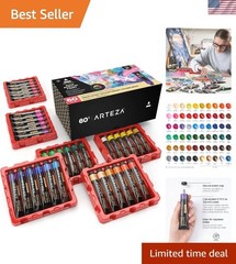 Multicolor Acrylic Paint Set – 60 Colors & 5 Metallic Shades for Art Creation