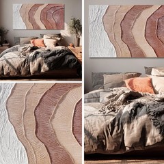 Hue7Art Modern Abstract Neutral Canvas Wall Art Beige Brown Textured Minimali…