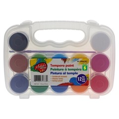 Lot of 2 ARTIST’S SERIES 12PK Tempera Paint in Plastic Case FREE SHIPPING