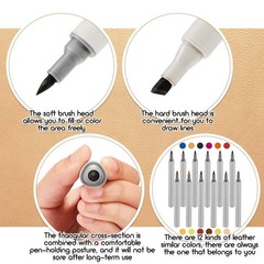 12 PCS Dual Tips Leather Dye Marker Pens Shoe Marker Touch Up Repair Scratches