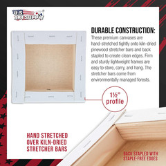 5-Pack Bulk Stretched Canvas for Painting 4 X 4 Inch, Gallery Depth 1-1/2″ Profi