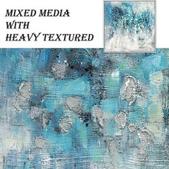 Abstract Wall Art Canvas Framed: Blue Abstract 24″L x 24″W Youth（Framed）