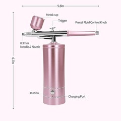 Airbrush Kit Wireless Portable Air Compressor Nail Art Makeup Spray Gun