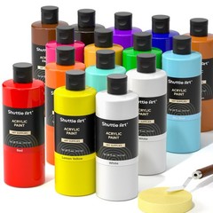 Acrylic Paint Set 15 Pack 473ml 16oz Large Bottles 14 Colors Canvas Wood Ceramic